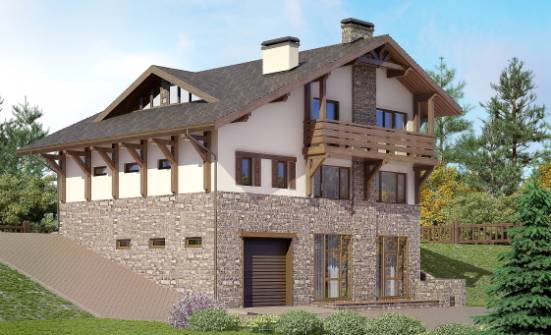 305-002-Л Проект трехэтажного дома мансардный этаж, классический домик из кирпича Магас | Проекты домов от House Expert
