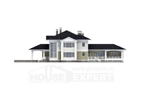 620-001-Л Проект трехэтажного дома и гаражом, красивый загородный дом из блока Назрань, House Expert