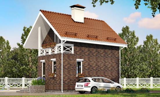 045-001-Л Проект двухэтажного дома с мансардой, недорогой домик из газосиликатных блоков Назрань | Проекты домов от House Expert