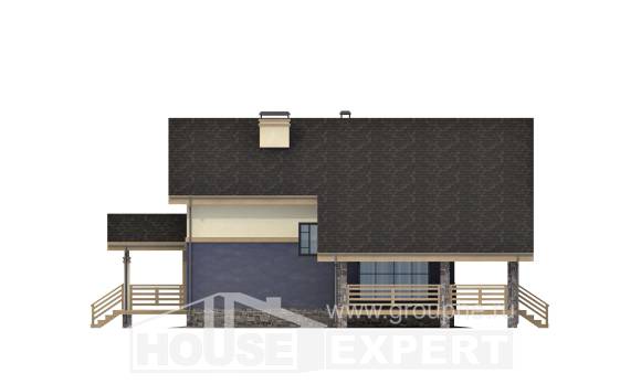 160-010-П Проект двухэтажного дома мансардой, простой коттедж из теплоблока Назрань, House Expert