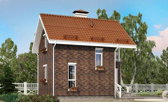 045-001-Л Проект двухэтажного дома с мансардой, недорогой домик из газосиликатных блоков Назрань | Проекты домов от House Expert