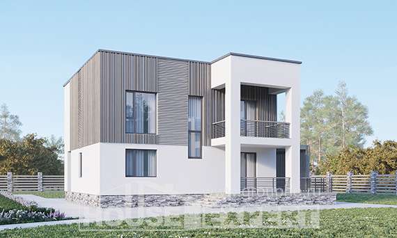 150-017-П Проект двухэтажного дома, красивый коттедж из пеноблока Малгобек, House Expert
