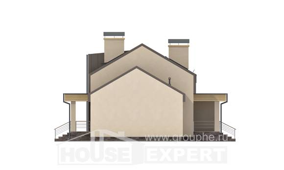 150-015-Л Проект двухэтажного дома с мансардным этажом и гаражом, доступный коттедж из газобетона Назрань, House Expert