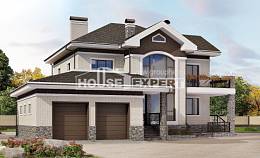 365-001-Л Проект трехэтажного дома и гаражом, огромный коттедж из кирпича Малгобек, House Expert