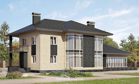 305-003-Л Проект двухэтажного дома, огромный домик из бризолита Малгобек | Проекты домов от House Expert