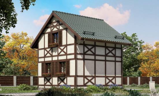 060-002-П Проект двухэтажного дома с мансардой, миниатюрный коттедж из бревен Малгобек | Проекты домов от House Expert