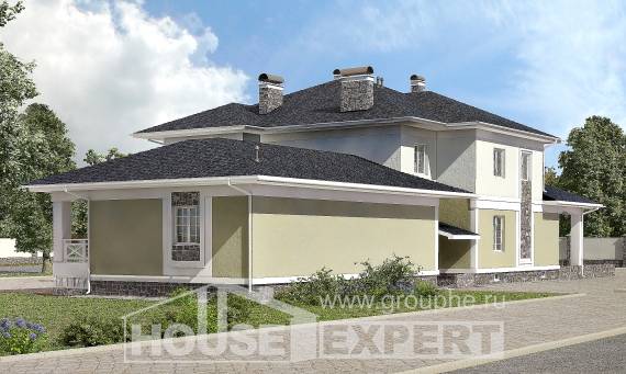 620-001-Л Проект трехэтажного дома, гараж, огромный коттедж из бризолита Назрань, House Expert