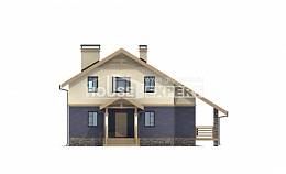 160-010-П Проект двухэтажного дома с мансардным этажом, недорогой загородный дом из бризолита Магас, House Expert