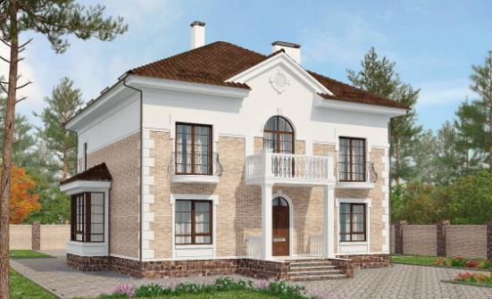 220-008-П Проект двухэтажного дома, красивый коттедж из кирпича Назрань | Проекты домов от House Expert