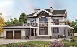 365-001-Л Проект трехэтажного дома, гараж, красивый коттедж из кирпича Малгобек, House Expert