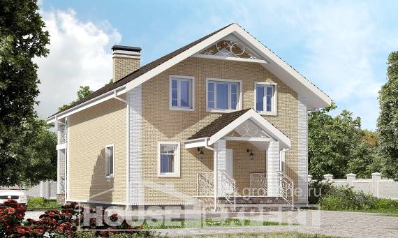 150-007-Л Проект двухэтажного дома с мансардой, небольшой домик из блока Назрань, House Expert