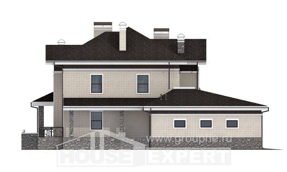 365-001-Л Проект трехэтажного дома, гараж, большой коттедж из кирпича Малгобек, House Expert