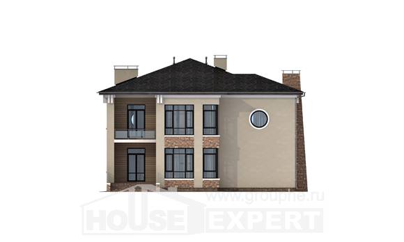 300-005-Л Проект двухэтажного дома, большой дом из кирпича Магас, House Expert
