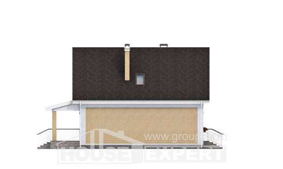 130-004-П Проект двухэтажного дома с мансардным этажом, простой загородный дом из керамзитобетонных блоков Малгобек, House Expert